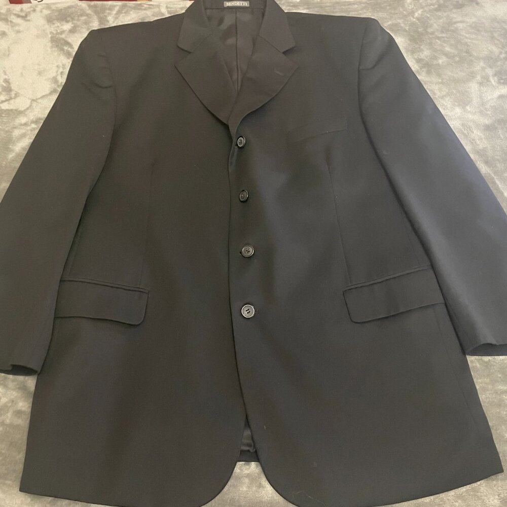 Benedetti Men’s Gray Plaid Suit Coat Blazer 38R – 100% Virgin Wool